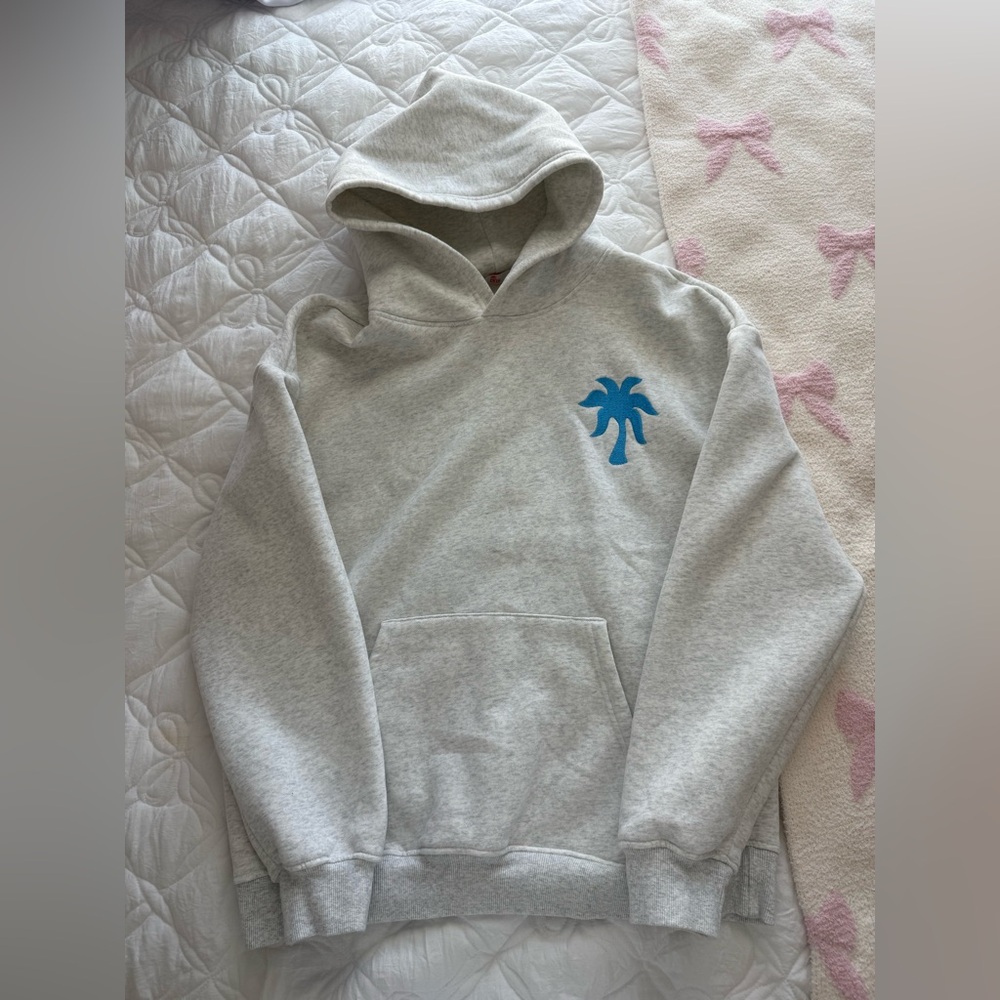 pink palm puff grey butterfly hoodie - Picture 5 of 7